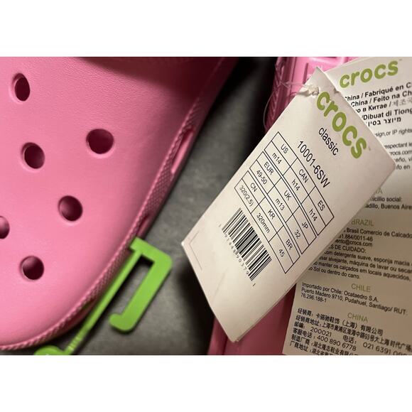 Crocs Classic Clog Authentic Shoe Style 10001 Taffy Pink Men's Size 14 - Picture 7 of 7
